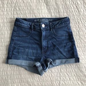 AE Sky High Shortie Denim Shorts
